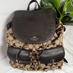 COACH Vintage Y2K Monogram Billie Leather and Canvas Backpack